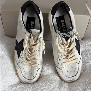 Golden Goose White and Black Sneakers